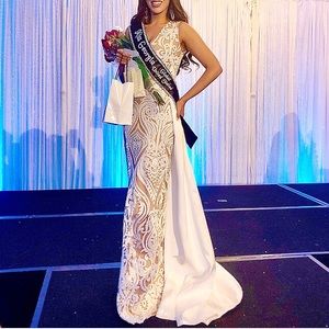 White Custom Pageant Dress